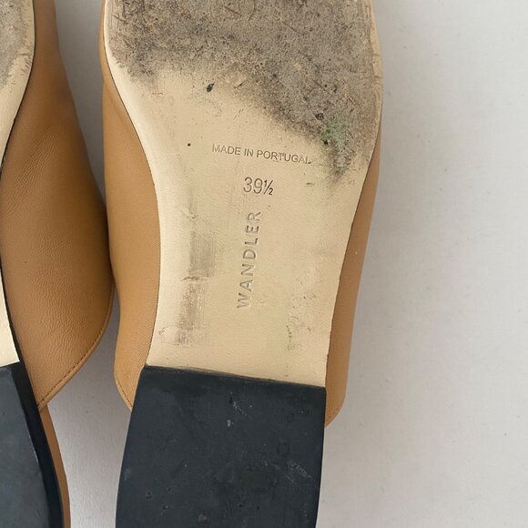 Wandler Megan Square Toe Mules Shoes Tan Brown - Picture 8 of 9